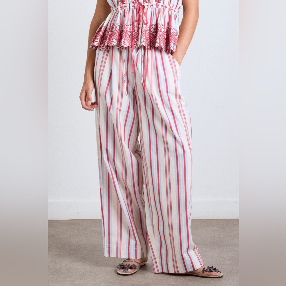 Damson Madder Georgia Trousers Butter Cherry Stripe